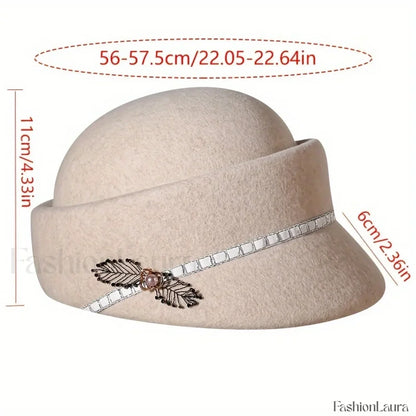 Women's Autumn Winter British Retro Fashionable Short Brimmed Hat
