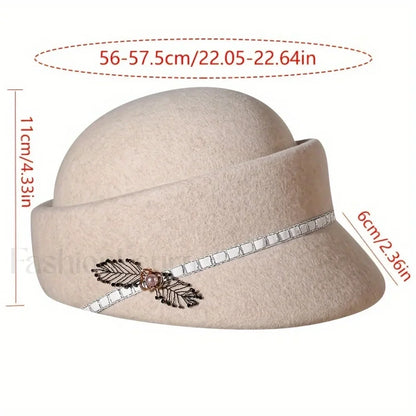 Women's Autumn Winter British Retro Fashionable Short Brimmed Hat