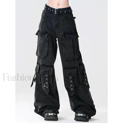 Y2K Japanese Cargo Pants for Halloween Gatherings