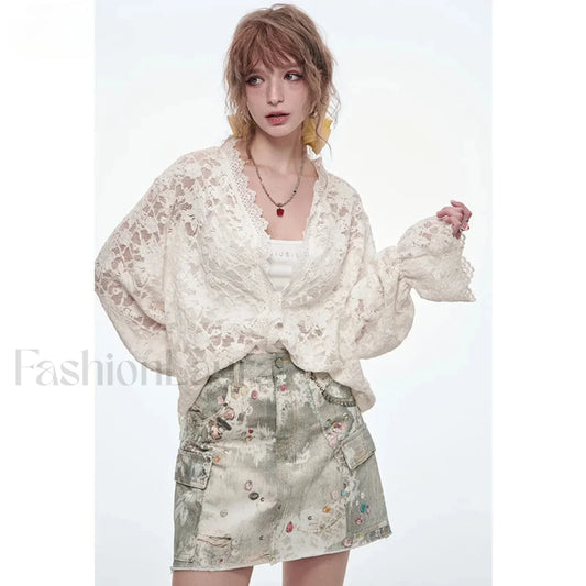 Y2K Ripped Pocket A-Line Skirt